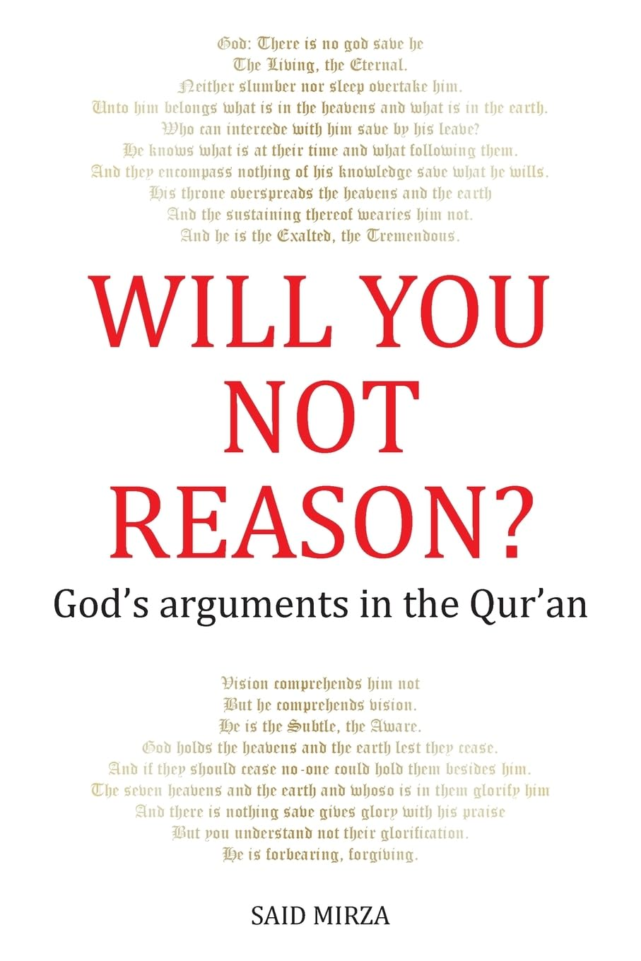 Will You Not Reason by Said Mirza Available on Amazon